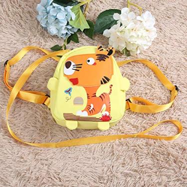Imagem de Sanpyl Mochila Escolar de Desenho Animado Com Arnês Destacável Costura Fina 100% Nova Mochila Infantil Vermelha Bolsa Antiperda 8,3x7,1x3,9 Polegadas (Amarelo)