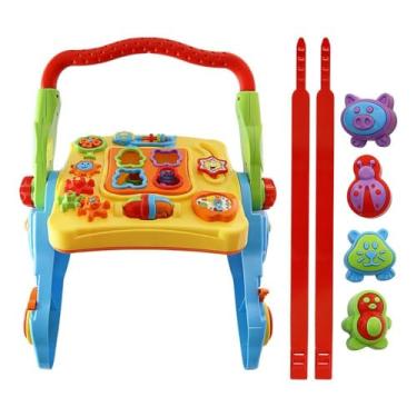 Imagem de Kit com 2 Andador e Mesa Didático 4 em 1 com Som, Brinquedo Educativo Colorido, Multi Atividades, 8 Atividades Diferentes, a partir de 3 Meses