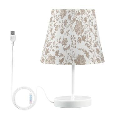 Imagem de Joisal Luminária noturna floral vintage artística para quarto, abajur agradável aos olhos, luz de mesa, luminárias de sala de estar