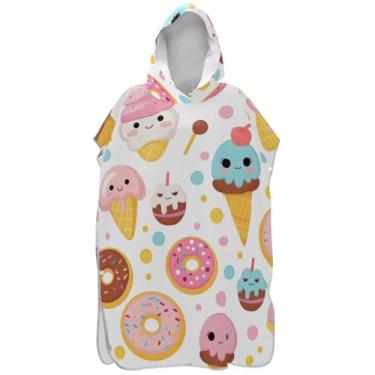 Imagem de Joisal Roupão de trocador de poncho de surfe para adultos absorvente masculino feminino poncho com capuz toalha floral com capuz