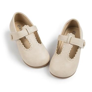 Imagem de Sapatilhas de balé macias Mary Jane para meninas, para festas de casamento, escola, A01 Bege, 9.5 Toddler