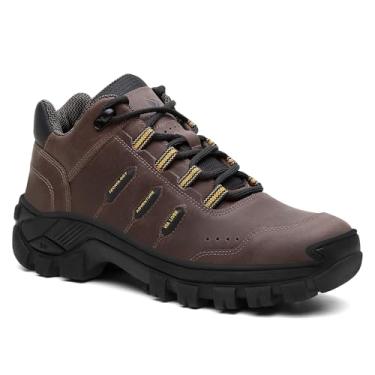 Imagem de Via Livre Tênis Malibu, Couro, Borracha, Solado Antiderrapante, com Certificado de Aprovação, Biqueira de PVC (1000, Café 01, Padrão, BR, Adulto, Numérico, 44)