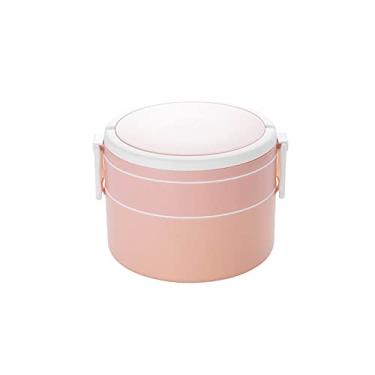 Imagem de Lancheira 1100 ml, portátil, 2 camadas, saudável, lancheira, recipiente para alimentos, micro-ondas, lancheira com talheres (F)