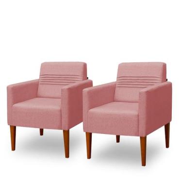 Imagem de Conjunto 02 Poltronas Decorativa 01 Lugar Aila - Due Decor, Linho Prim