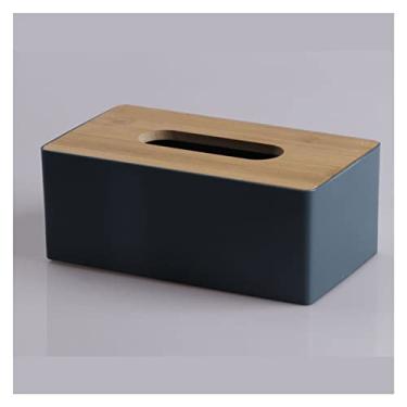 Imagem de Porta-lenços de madeira caixa de lenços de papel doméstico caixa de lenços de carro caixa de armazenamento de móveis (cor: verde, tamanho: 21,5 * 12 * 8,5 cm) (verde 21,5 * 12 * 8,5 cm)