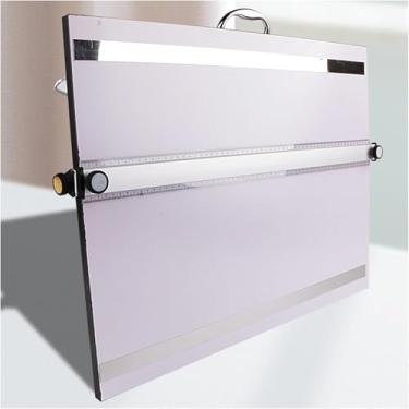 Imagem de GUAVFH Quadro de desenho magnético, ferramenta de desenho e arquitetura, prancheta de desenho A2 com escala métrica e suporte de suporte, medição precisa, para estudantes e profissionais prancheta de