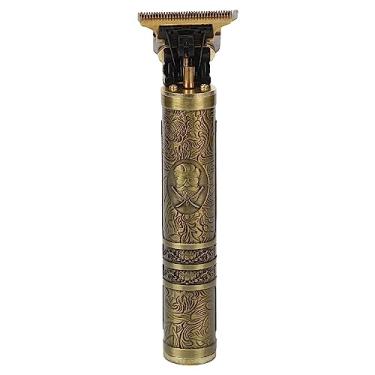 Imagem de Cryfokt Aparador de Cabelo Elétrico Profissional Vintage Dourado Gravado Com 4 Pentes Guia, Controle de Toque, Lâmina de Aço Fino, Bateria de Lítio, Fácil de Usar, Perfeito para Penteados Molhados e Secos