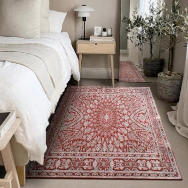 Imagem de 1 Tapete Quarto Beira Cama Antiderrapant 150X200 Js Do Ga Vr (M10 Vermelho - Clássico Medalhão)