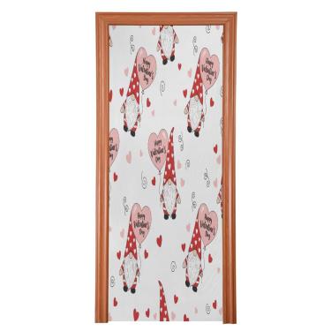 Imagem de ATTX Valentine Gnomos Capa para porta da frente - Tecido elástico lavável decoração de férias para festas, casa, decoração de porta da frente, 958 x 98 polegadas (958)