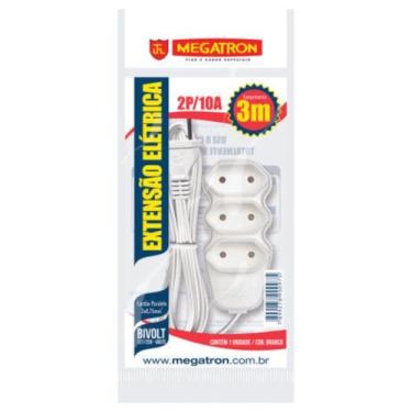 Imagem de Extensao 3 Tom. Paral.2X0,75X1,50Mt 2P 10A/250V Br Megatron