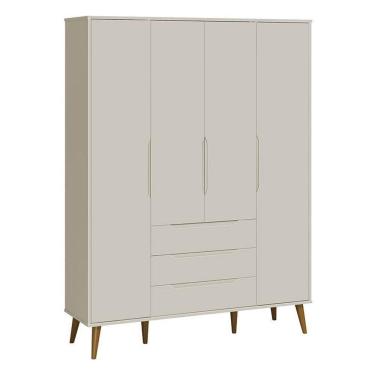 Imagem de Guarda Roupa Infantil Retrô Elfe Areia Acetinado Amadeirado - Reller