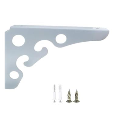 Imagem de Quadro de suporte de triângulo de alta carga com pintura metálica fixa de ângulo reto simples estilo europeu (cor preta/cor branca) (cor branca 150 mm)