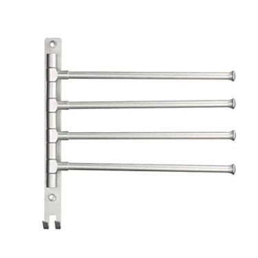 Imagem de 3FLQOOPP Toalheiro, barra de toalha giratória, 4 braços, suporte de toalheiro, organizador de armazenamento, economia de espaço, suporte de parede