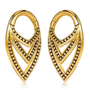 Imagem de Maxbott 2 peças de ganchos de orelha de elos de corrente para alargadores de ouvido esticados 2G 0G calibres expansores de aço inoxidável brincos piercing feminino masculino joias modernas, 5mm, Aço