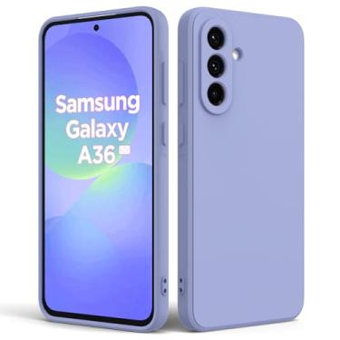 Imagem de Capa de telefone de cor sólida para Samsung Galaxy A36 5G, capa ultrafina de TPU à prova de choque, capa de telefone macia resistente a quedas, cinza