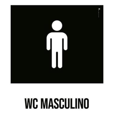 Imagem de Kit 3 Placas Desenho - Wc Masculino - Sinalizo