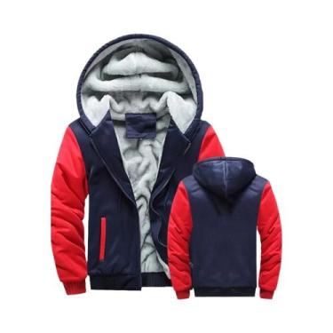 Imagem de Jaqueta De Inverno Masculina Quente E Grossa Com Capuz E Zíper, Roupa 
