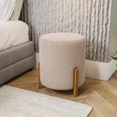 Imagem de Puff Ravi Kappesberg Linho Mesclado Areia