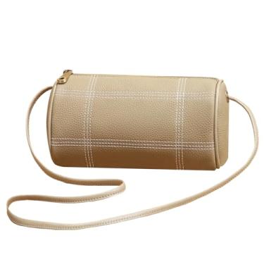 Imagem de GIVLEFLY Bolsa tiracolo feminina de couro genuíno - elegante bolsa de ombro pequena para uso diário e noturno, Cáqui claro, Grain Leather Women's Bag, Tendência