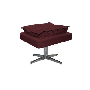 Imagem de Puff Opala Base Giratória de Metal Sintético - Amarena Móveis, Bordô