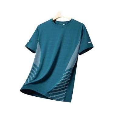 Imagem de Camiseta Masculina De Verão Para Corrida, Seda Gelada, Secagem Rápida,