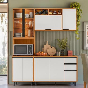 Imagem de Armário De Cozinha Cp01 180cm Nala Freijó Uv/off Acetinado Z44 - Mpozenato