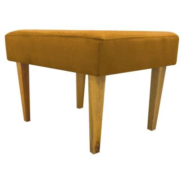 Imagem de Puff Decorativo Retangular Para Sala Recepção Charme Pé Trapézio Suede Cores