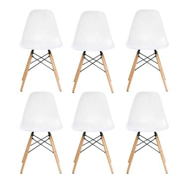 Imagem de Kit 6 Cadeira Sala E Cozinha Branco