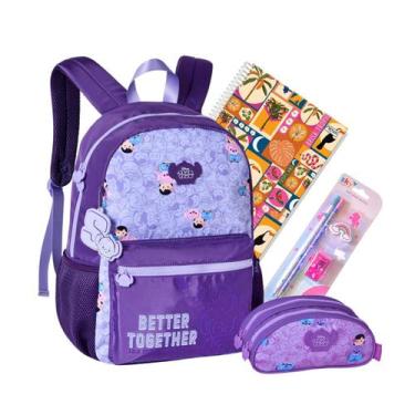 Imagem de Kit Mochila Escolar Costas Tsum Tsum Meninas Original 2026 - CLIO, Rox