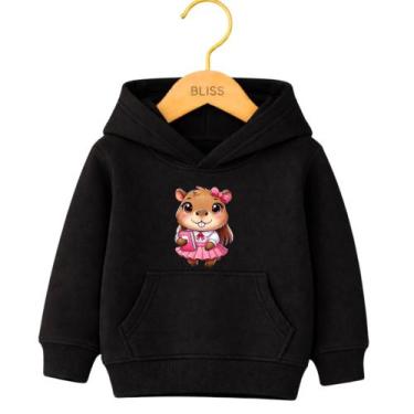 Imagem de Moletom Canguru Infantil Estampa Capivara Estudiosa 1029 Moderno Para 