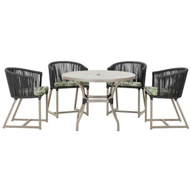 Imagem de Mesa Com 4 Cadeiras E Noronha Estofado 5 Trama Original Preto