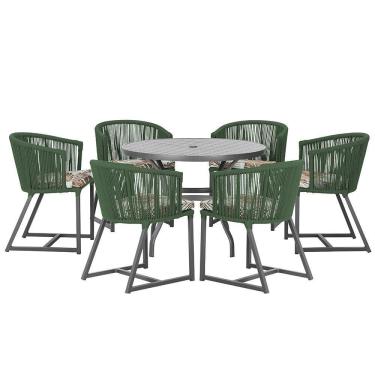 Imagem de Mesa E 6 Cadeiras E Noronha Preto E6 Trama  Verde