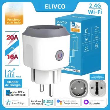 Imagem de Tomada Inteligente WiFi EU16A/20A Com Monitor De Energia E Controle Re