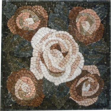 Imagem de Mandala Mosaico Floral Rosas Ii Tamanho 90cm
