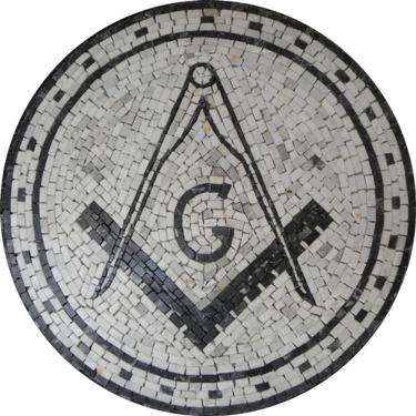 Imagem de Piso Maçom Em Mosaico Esquadro E Compasso I