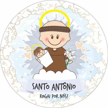 Imagem de Painel de Lona Redondo Santinhos Católicos Santo Antônio - Fabrika De 