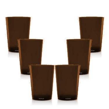 Imagem de Kit 6 Copos Short Drink 200Ml Marrom - Policarbonato