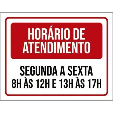 Imagem de Kit 3 Placa Acm Funcionamento Segunda Sexta 8 As 12 18X23 - Sinalizo