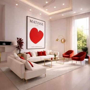 Imagem de Quadro Canvas Henri Matisse The Heart 70X50Cm Mold Branca - Quadros On