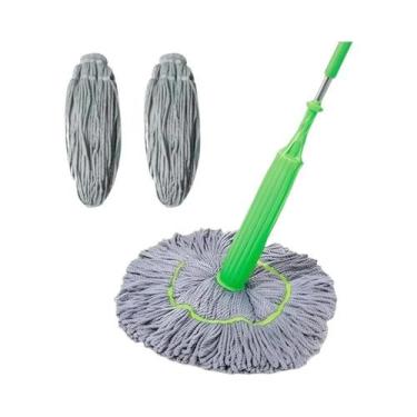 Imagem de Mop Microfibra Ajustável 2 Em 1 Com Autoespremedor, Rotação 360 graus 