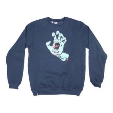 Imagem de Moletom Santa Cruz Careca Screaming Hand Front - Azul Marinho/Azul-Masculino