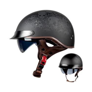 Imagem de Capacete Retro Para Motocicleta, Capacete Protetor Para Passeios Ao Ar