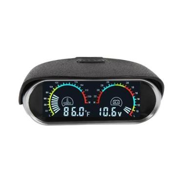 Imagem de Medidor De Voltagem E Temperatura De Água LCD 12V Para Carro Com Senso