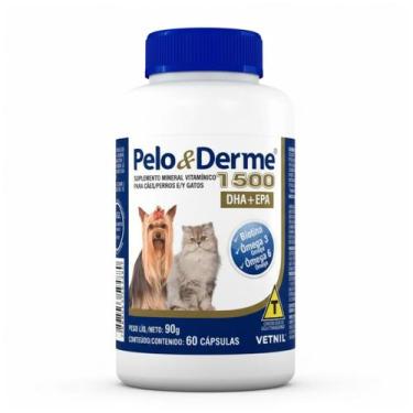 Imagem de Suplemento Pelo E Derme 1500 Mg Dha+epa 60 Caps 90g Vetnil