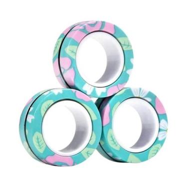 Imagem de Conjunto De Anéis Magnéticos Coloridos Fidget Spinner Para Adultos 3 P