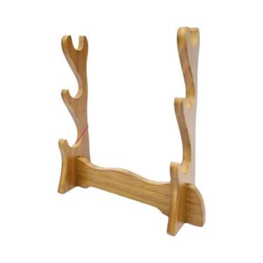 Imagem de Suporte De Madeira Para Katana Japonesa Em Tamanho Real, Expositor E R