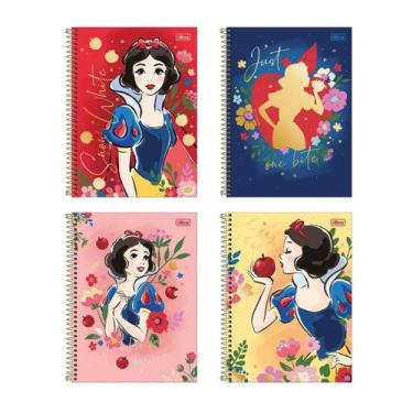 Imagem de Caderno Espiral Capa Dura Branca De Neve 80fls 4und Tilibra