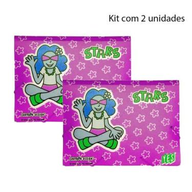 Imagem de Pasta c/elás. e aba dupl. Angel Star Rosa (kit com 2 unidades) - Yes