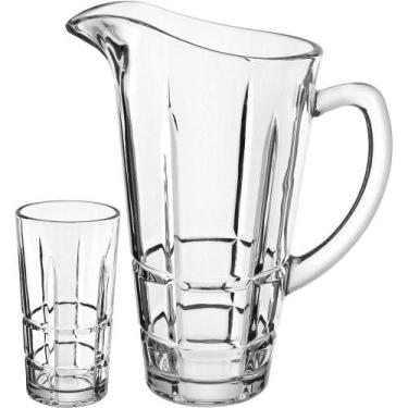 Imagem de Jogo 7 Peças Jarra/copos Para Refresco Suco água Home&co Vidro 1l/300m