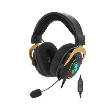 Imagem de Fone de Ouvido Gamer USB Redragon Zeus Harry Potter Hogwarts RGB Edica